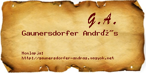 Gaunersdorfer András névjegykártya
